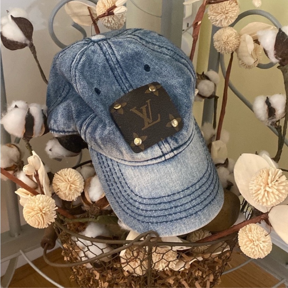 Louis Vuitton Denim Handmade Baseball Hat 🧢